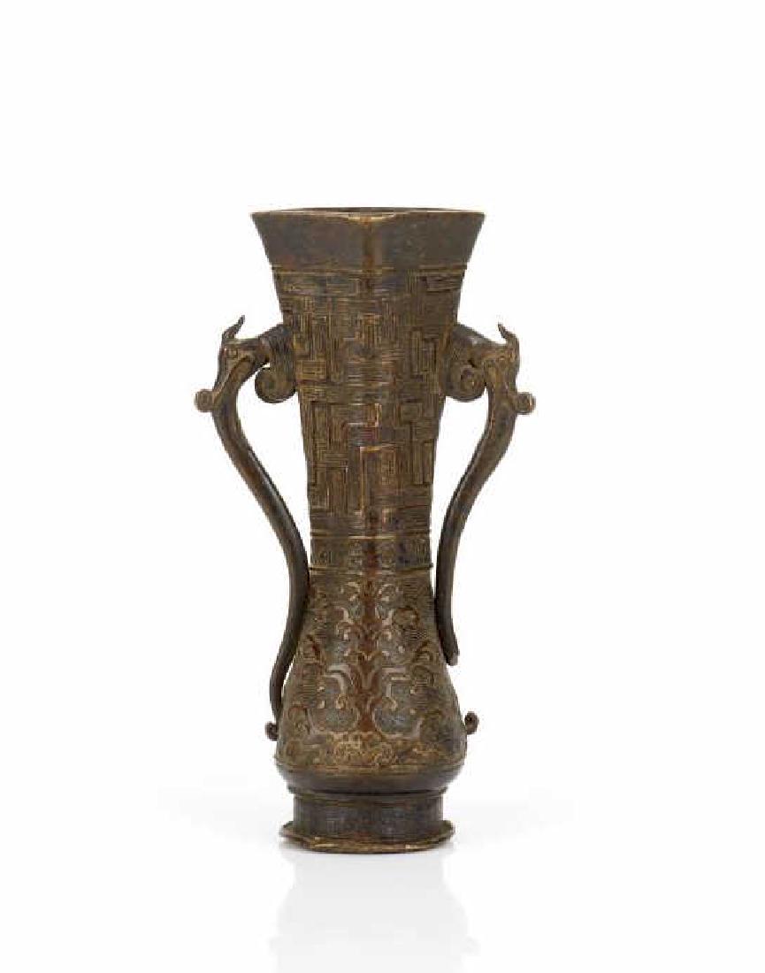 CHINESE MING BRONZE VASE WITH HANDLES (1 of 1)