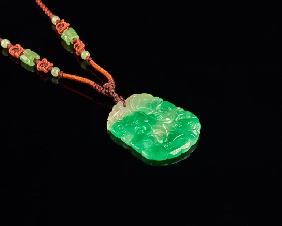 CHINESE CARVED JADEITE PENDANT (1 of 6)