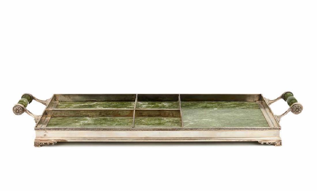 RUSSIAN SILVER & HARDSTONE TRAY (1 of 17)