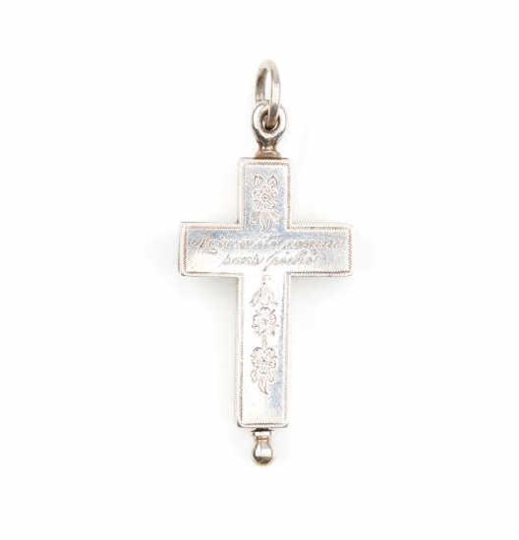 LATE 19TH C CANADIAN SILVER RELIQUARY CROSS (1 of 8)
