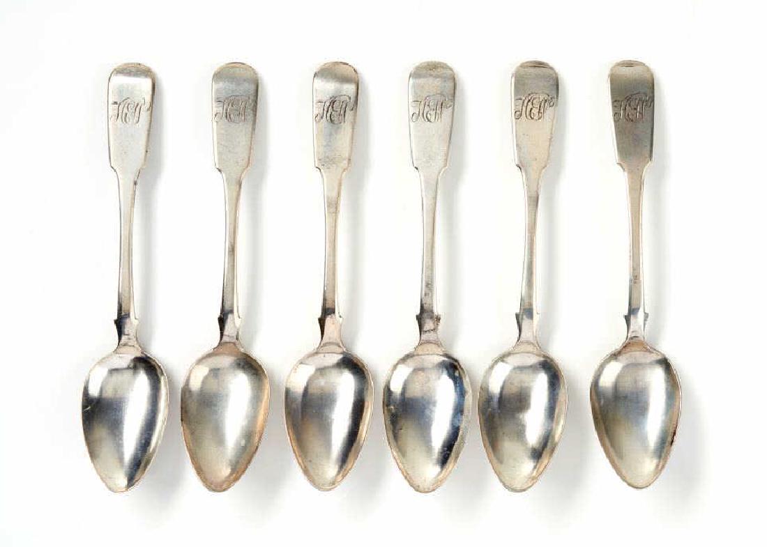 SIX 19TH C CANADIAN SILVER TEASPOONS (1 of 6)