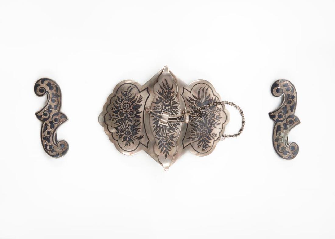 Russian niello silver buckles (1 of 4)