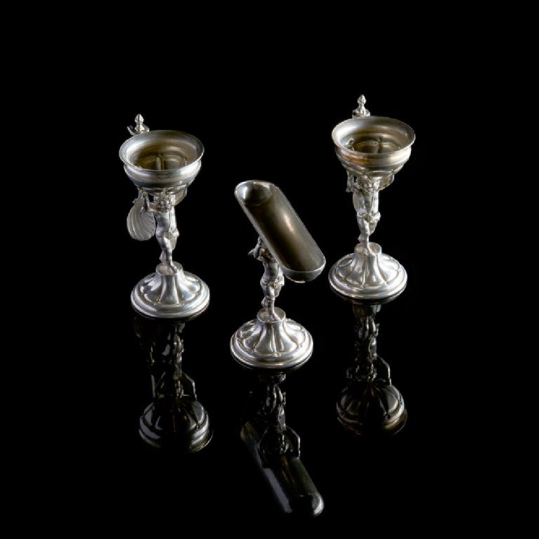 Three piece Austrian silver salt table garniture (1 of 6)