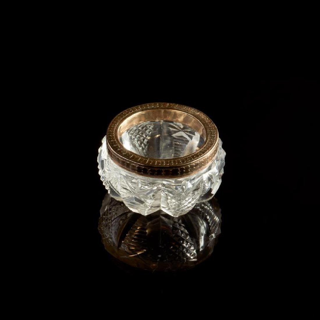 19th C Russian gold and cut glass salt (1 of 3)
