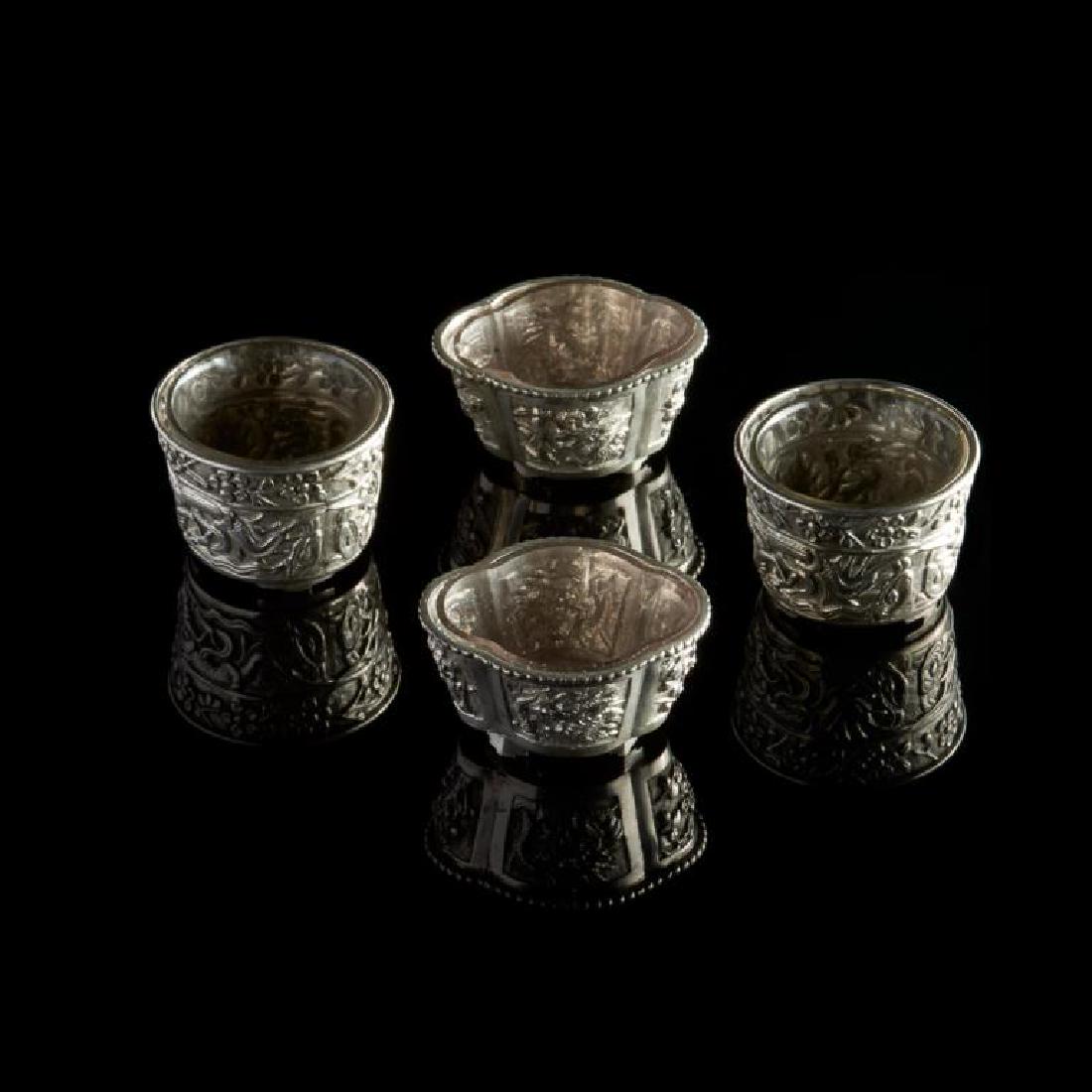 Two pairs of Chinese silver salts (1 of 5)