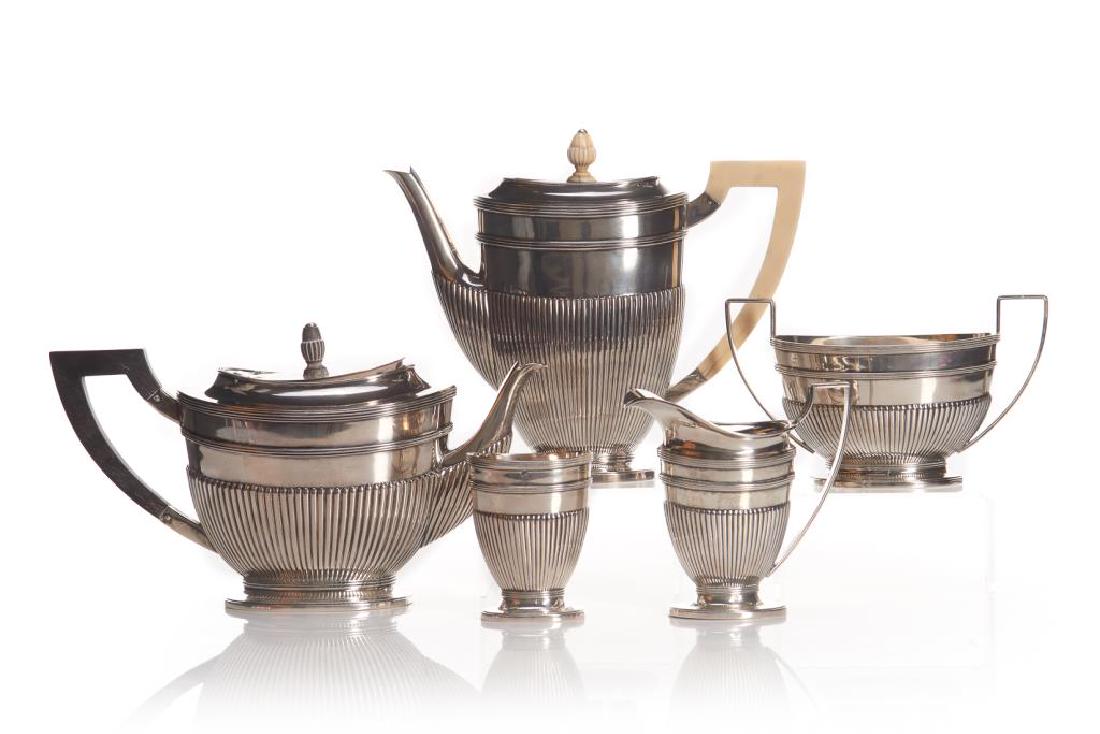 Five piece Dutch silver tea and coffee set (1 of 10)