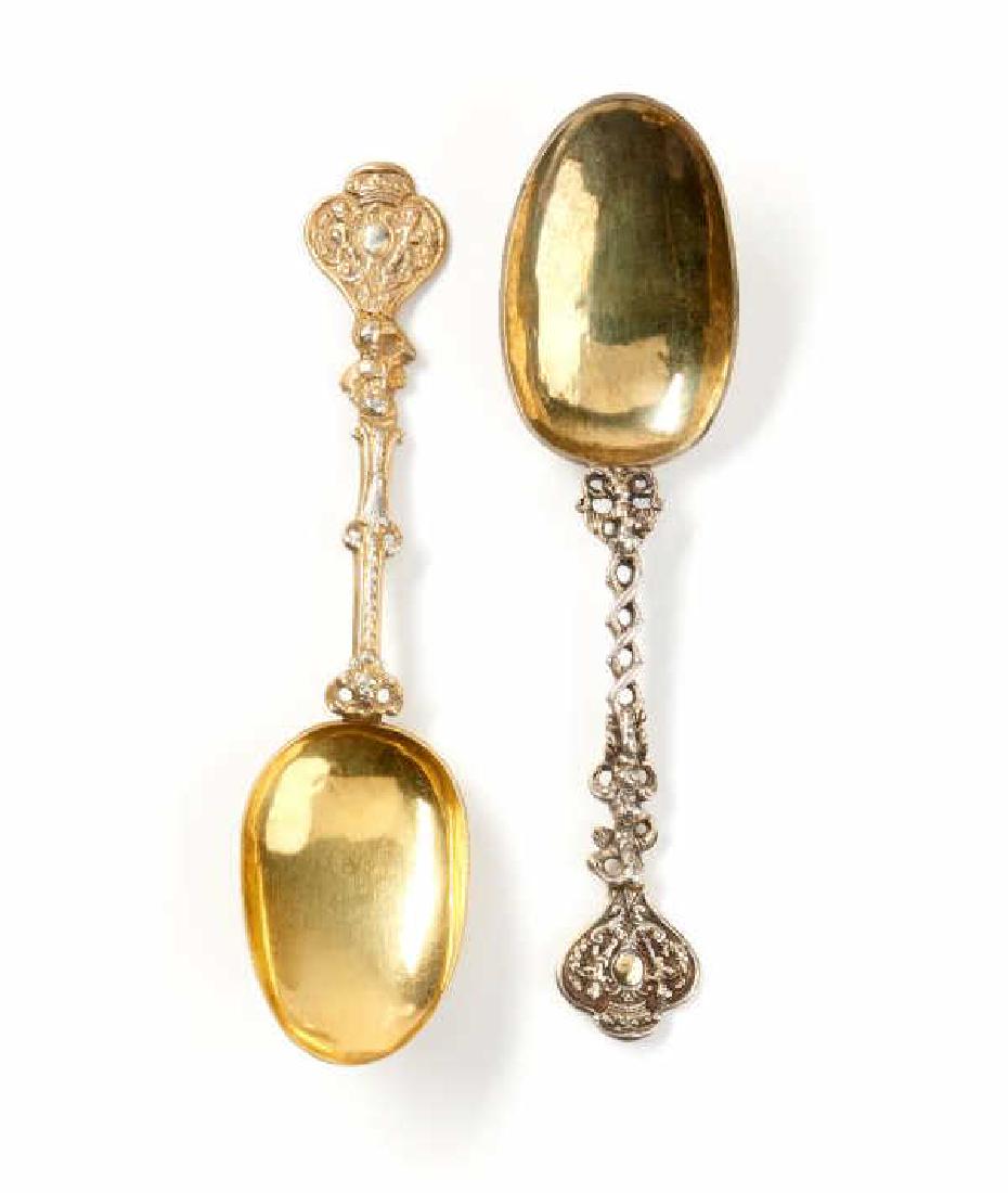 Two early Dutch silver gilt christening spoons (1 of 17)