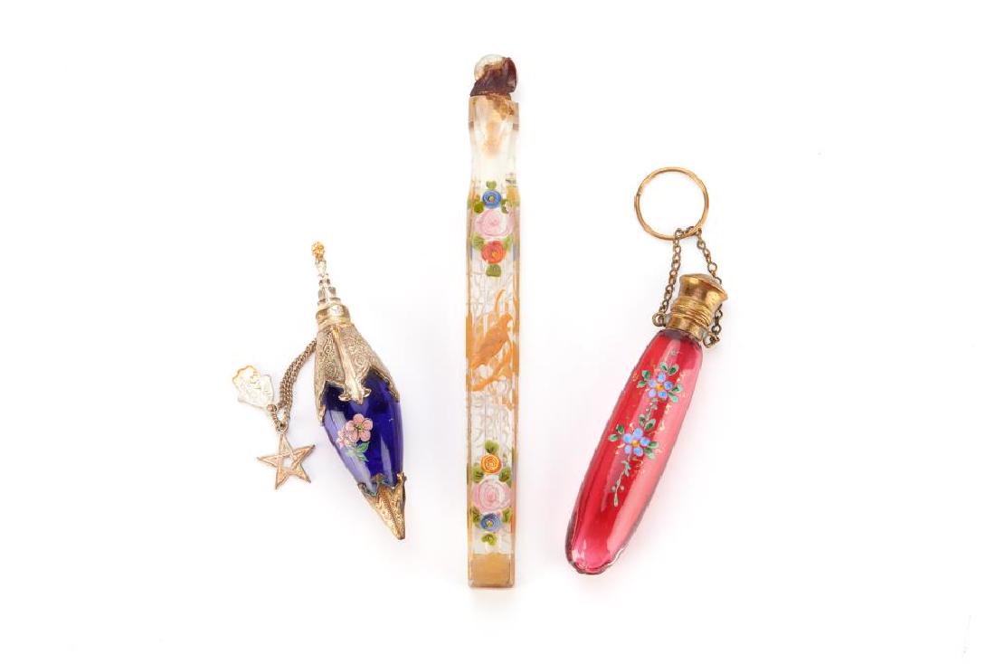 Three enamel painted glass scent bottles (1 of 14)