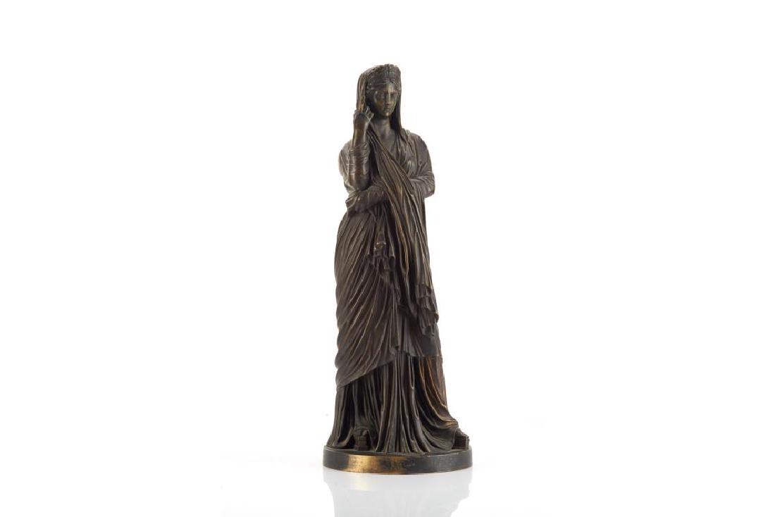 19th C bronze sculpture of a maiden (1 of 7)