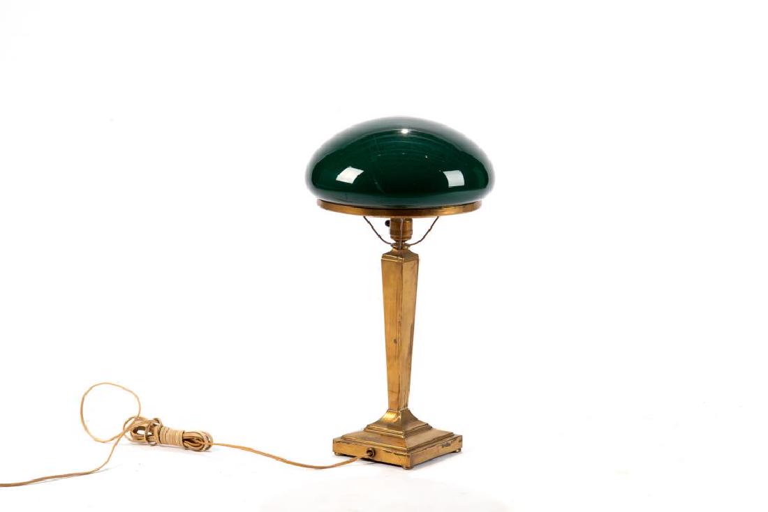 Arts & Crafts brass and glass table lamp (1 of 1)