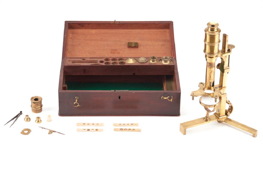 18th C English brass microscope (1 of 14)