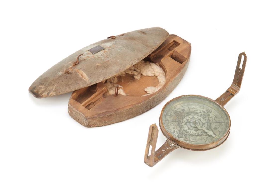American bronze compass in fitted wood case (1 of 5)