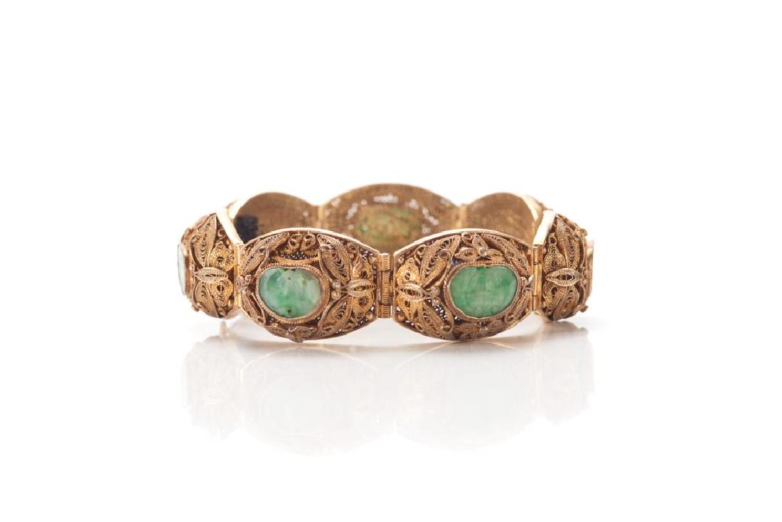 Chinese vermeil gilt silver bracelet (1 of 2)