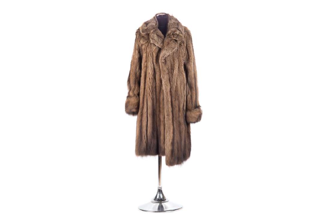 Mid length brown fur coat (1 of 2)