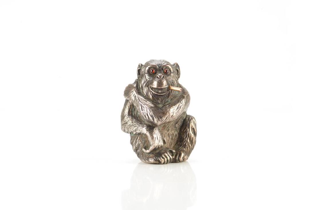 Novelty Russian silver chimpanzee (1 of 5)
