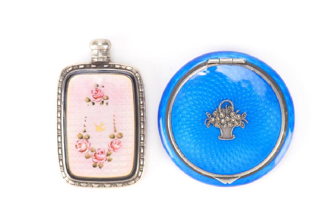 American silver and enamel perfume flask (1 of 5)