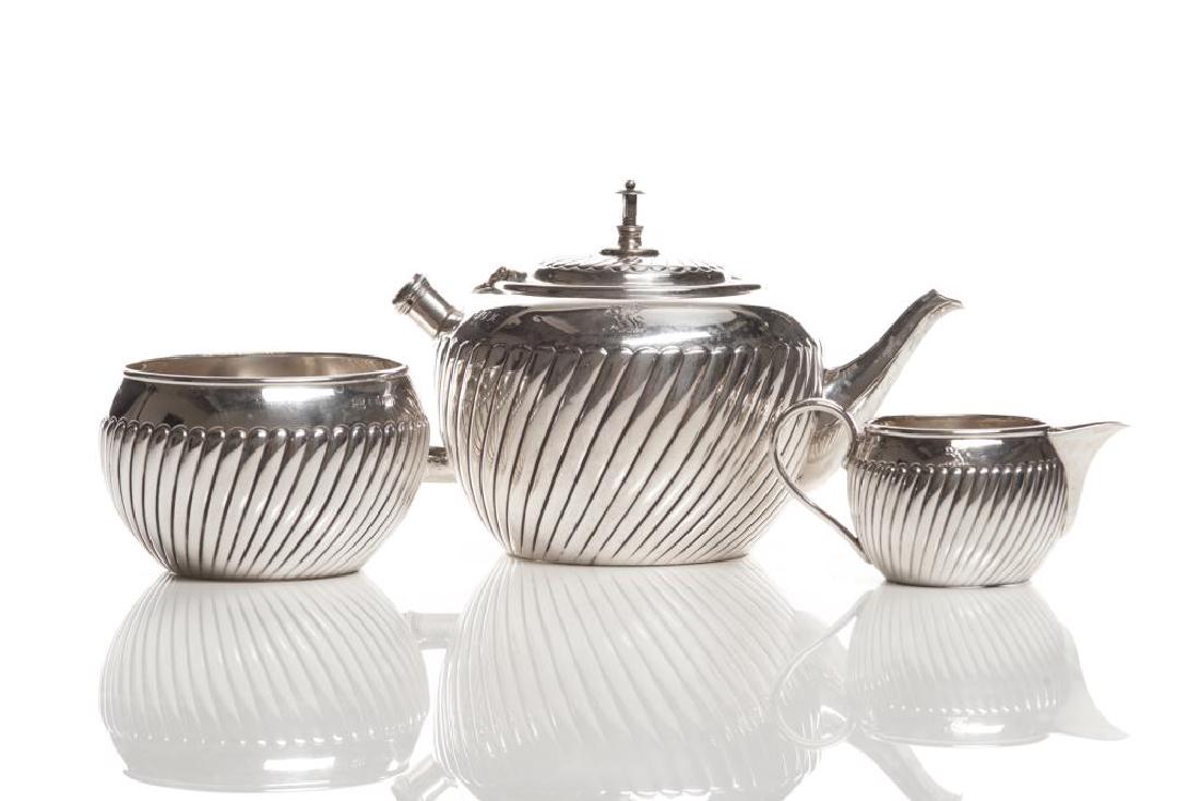 Victorian English silver bachelor's tea set (1 of 3)