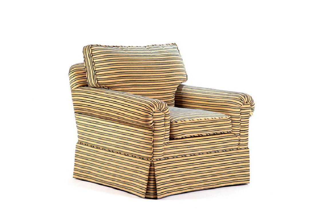 Striped upholstered armchair (1 of 2)