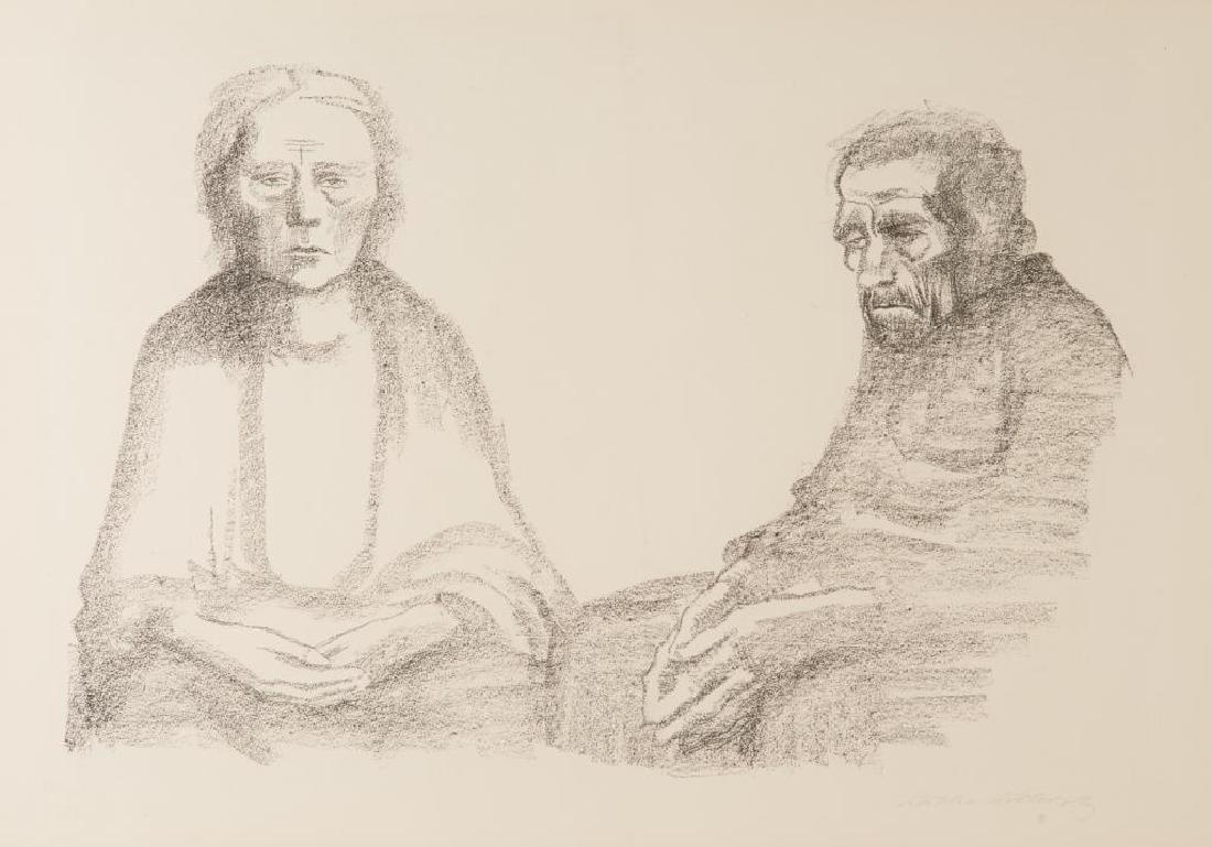 KATHE KOLLWITZ (German, 1867-1945): Die Eltern der Kunstlerin (1919) [Klipstein 136, Knesebeck 142] Lithograph Signed in pencil lower rightJ.W. Zanders watermark, ed. 275 Size: 15 x 21.25 in. (sheet sight)Provenance: Collection of Joey 