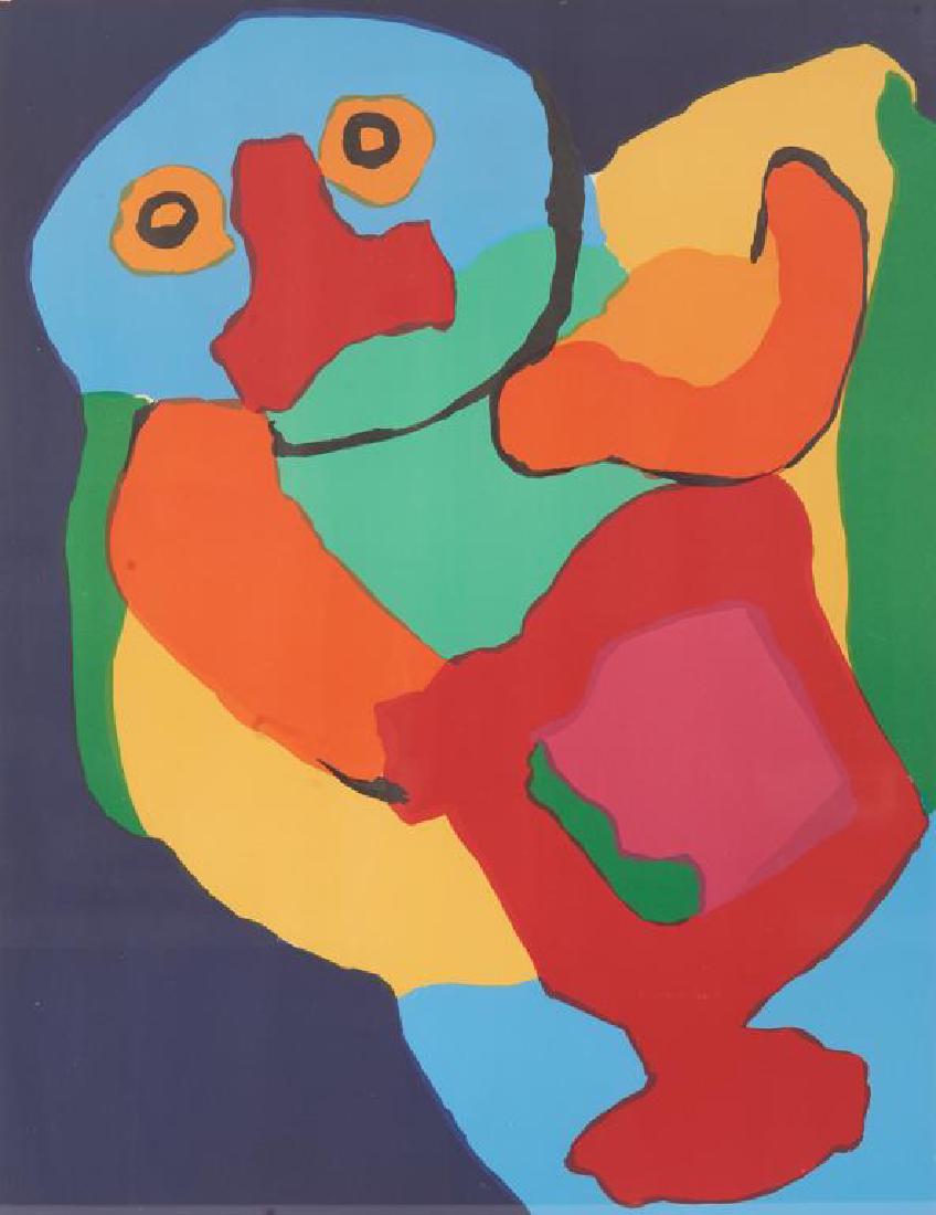 KAREL APPEL (Dutch, 1921-2006): Dancing Man Colour lithograph Signed and dated 1970 and numbered 27/100 in pencil to marginSize: 31 x 22.5 in. (sheet sight) Provenance: Private Estate Collection, Toronto