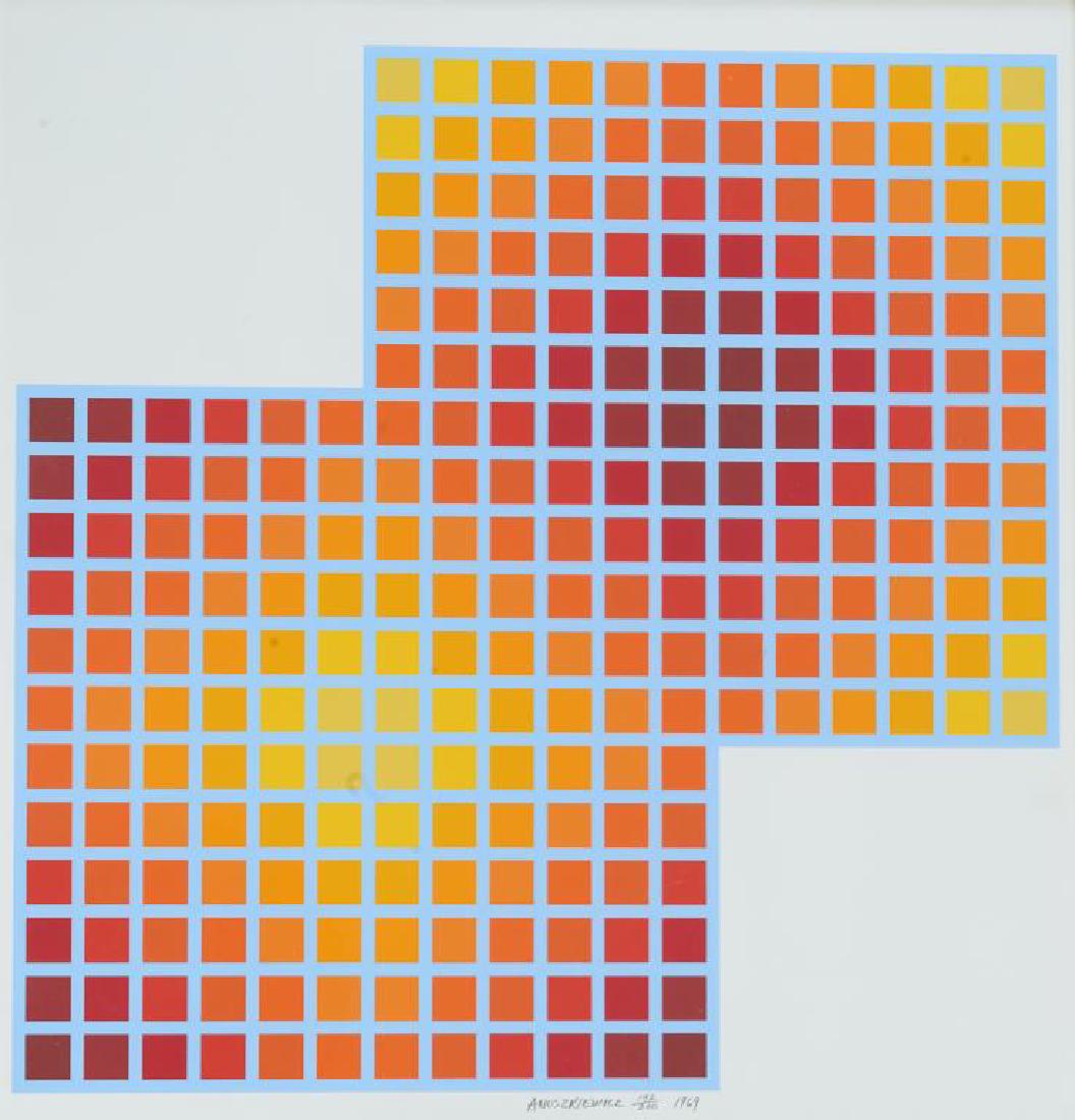 RICHARD ANUSZKIEWICZ (American, b. 1930): Double Square (1969) Colour silkscreen Signed, dated and numbered 192/200 in pencil Size: 26.5 x 25 in. (sheet sight)