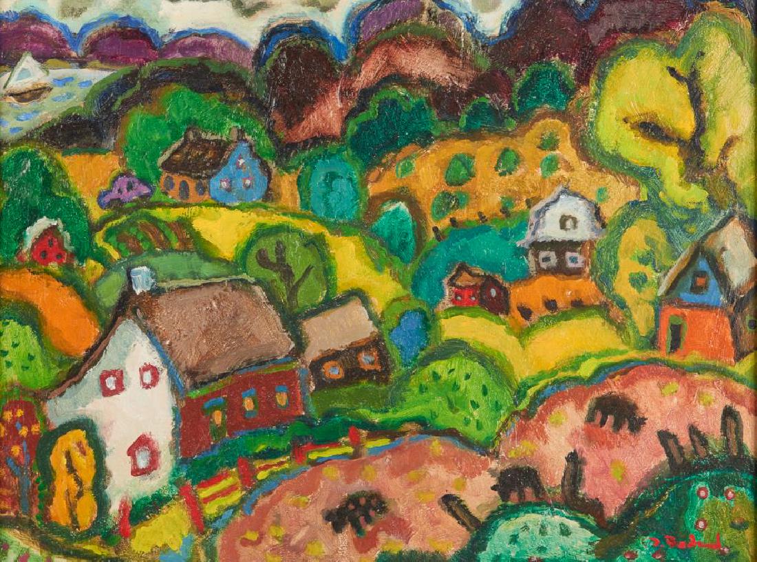 PIERRE BEDARD (Canadian, b. 1960): La Vie Rurale Oil on board Signed lower right; signed and titled verso Size: 12 x 16 in.