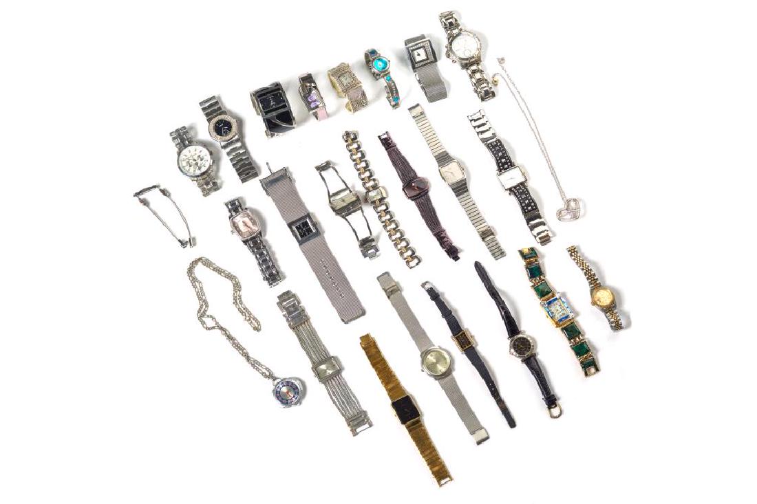 Large lot of fashion watches: Including Michael Kors, DKNY, Fossil, Betsy Johnson.