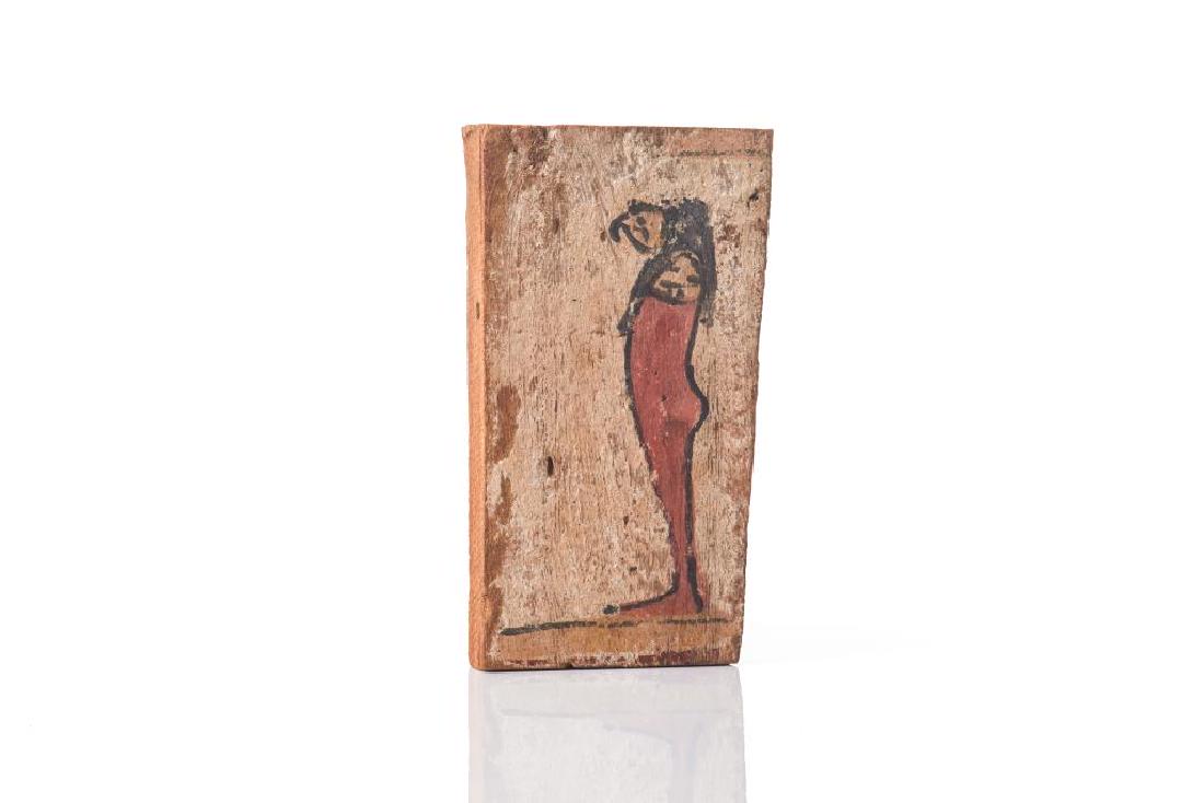 Ancient Egyptian wood sarcophagus panel fragment (1 of 4)