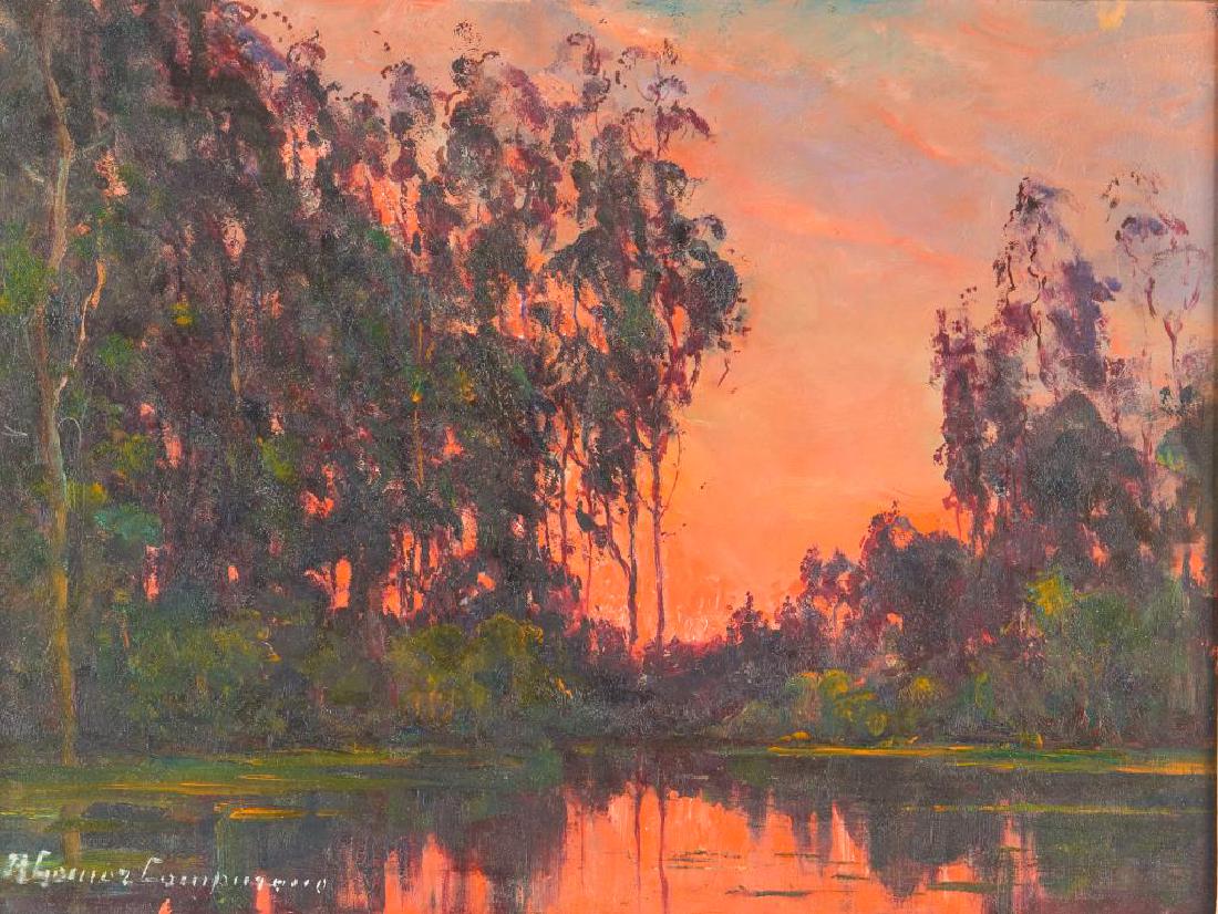 RICARDO GOMEZ CAMPUZANO (Colombian, 1891-1981): Satana de Bogota (1963) Oil on board Signed lower left; signed, titled and dated verso Size: 11 x 15 in.