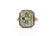 ART DECO DIAMOND & EMERALD RING - 2
