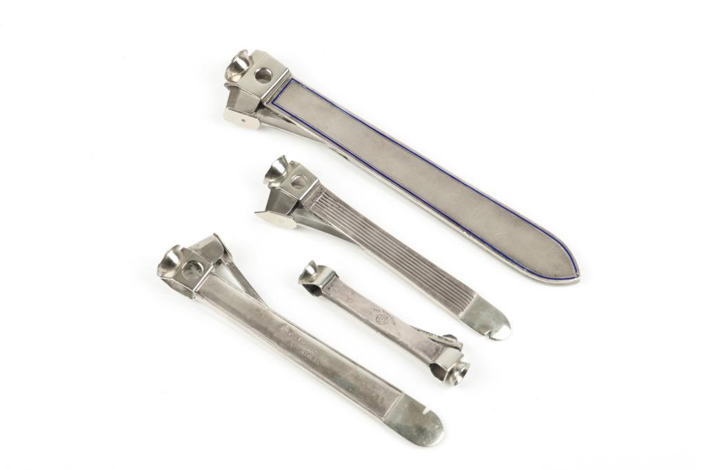 FOUR SILVER & STAINLESS CIGAR CUTTERS (1 of 6)