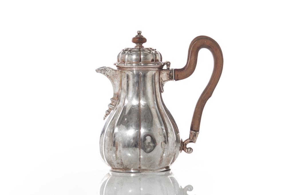 ANTIQUE GERMAN SILVER  FLUTED COFFEE POT (1 of 19)
