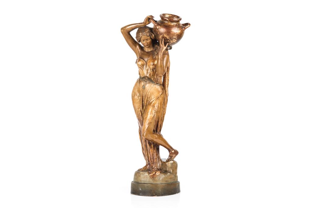 AUSTRIAN ART NOUVEAU POTTERY FIGURE OF A WOMAN (1 of 9)