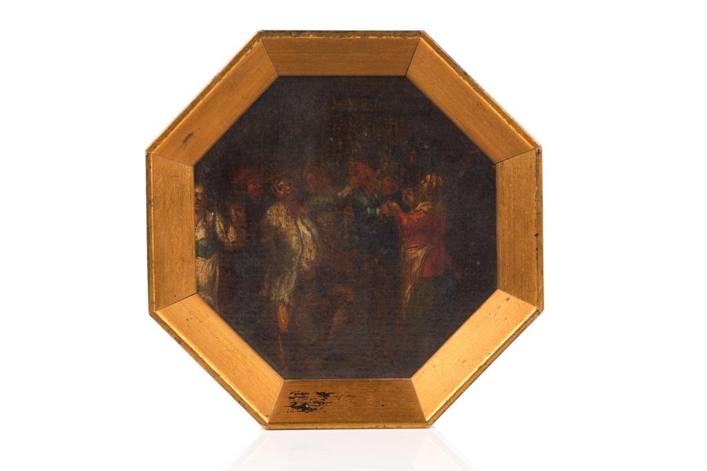 FRAMED HEXAGONAL OIL ON CANVAS (1 of 3)