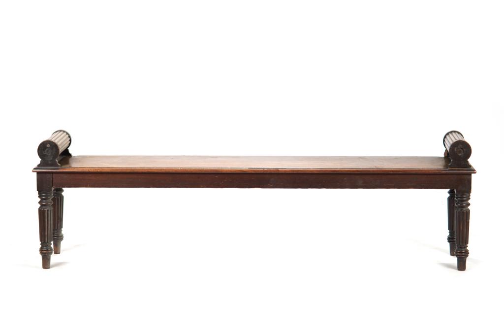 REGENCY ENGLISH MAHOGANY LONG BENCH (1 of 11)