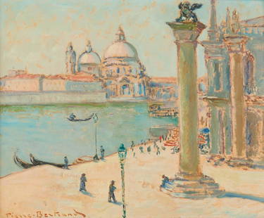 PIERRE PHILIPPE BERTRAND (French, 1884-1975): Piazetta San Marco Venise Oil on board Signed lower left, signed and titled verso Size: 14.75 x 18 in.