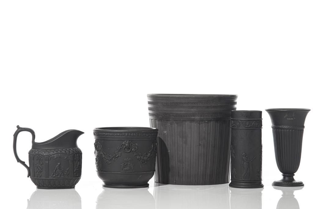 ASSORTED BLACK BASALT WEDGWOOD JASPERWARE (1 of 5)