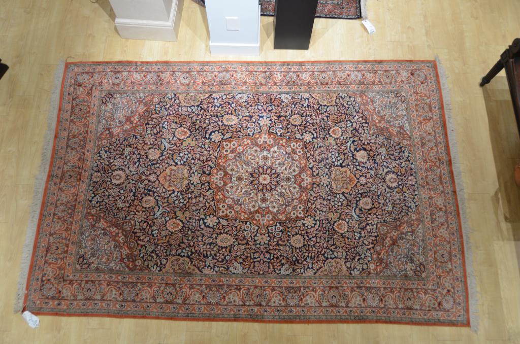 KASHMIR SILK & COTTON BLEND PERSIAN STYLE CARPET (1 of 3)
