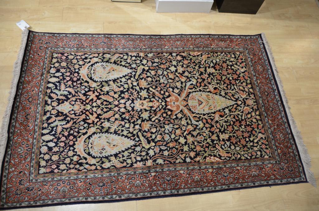 KASHMIR SILK & COTTON BLEND PERSIAN STYLE CARPET (1 of 3)