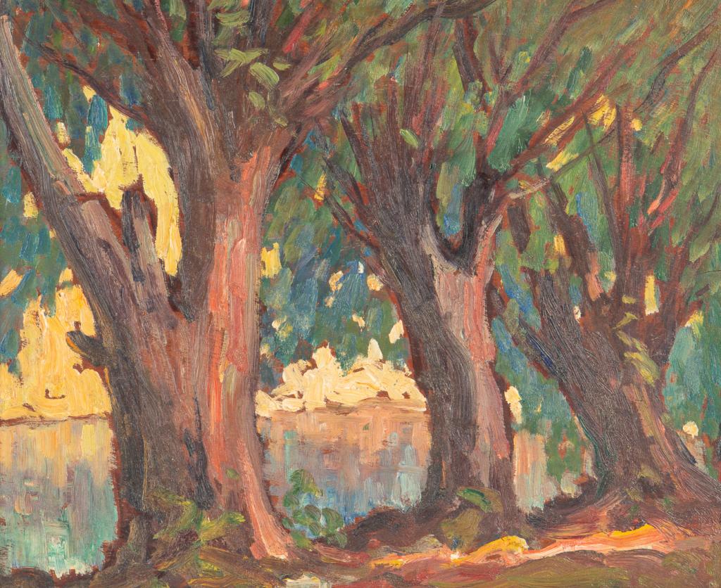 CANADIAN IMPRESSIONIST SCHOOL: Forest Grove Oil on board Size: 10 x 12 in. 14 x 16.25 in (frame)