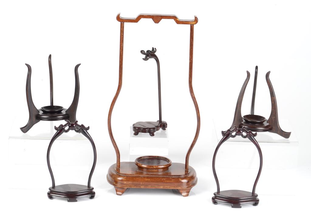 SIX ASSORTED CHINESE HARDWOOD DISPLAY STANDS (1 of 5)