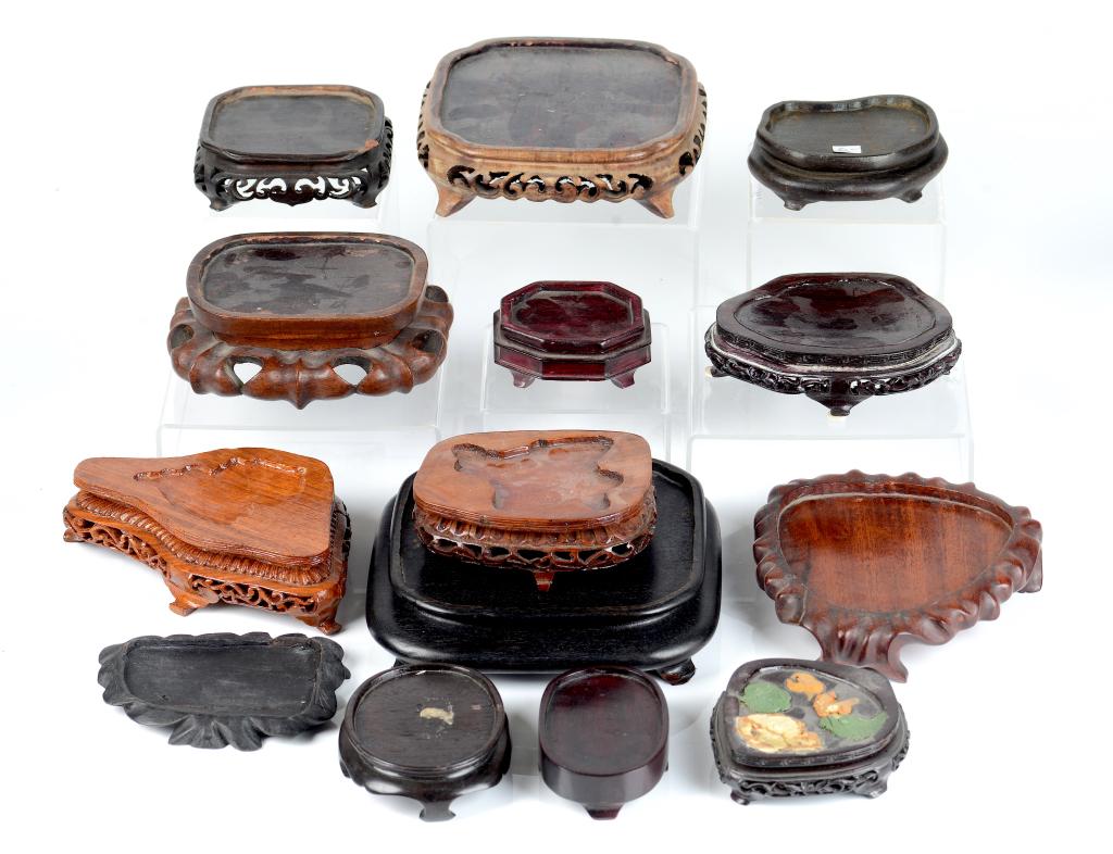 FIFTEEN ASSORTED CHINESE HARDWOOD LOW SHAPES STAND (1 of 7)