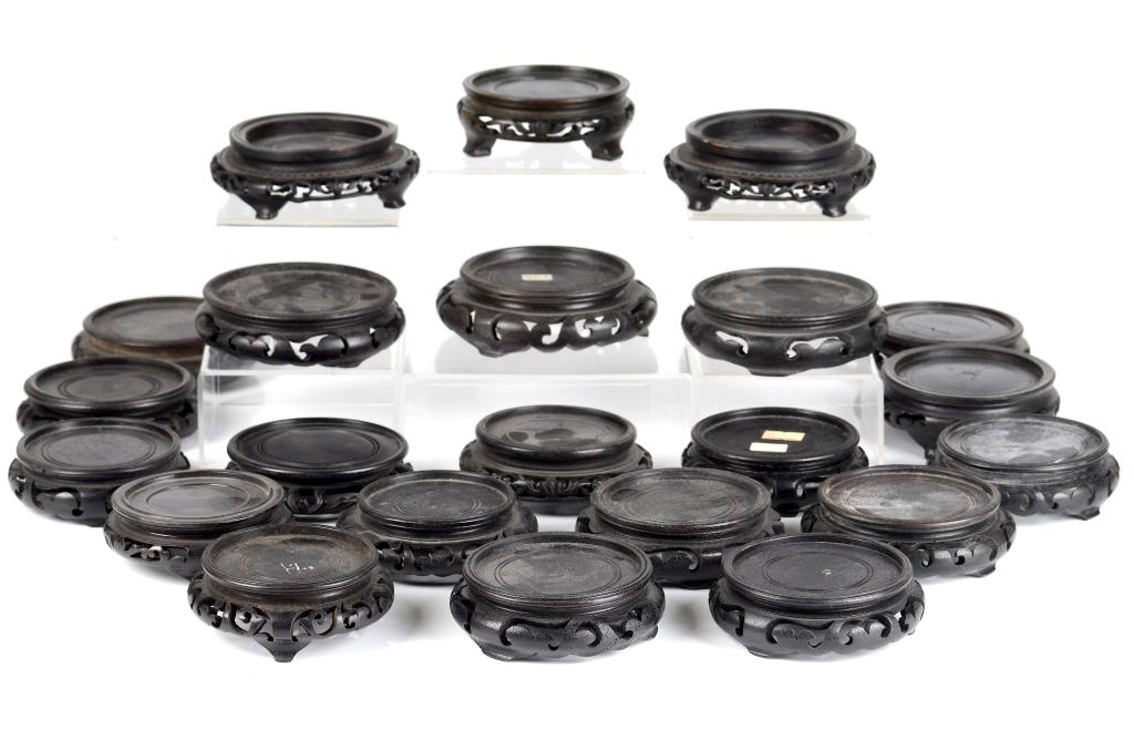 GROUP OF TWENTY TWO CHINESE WOOD STANDS (1 of 6)