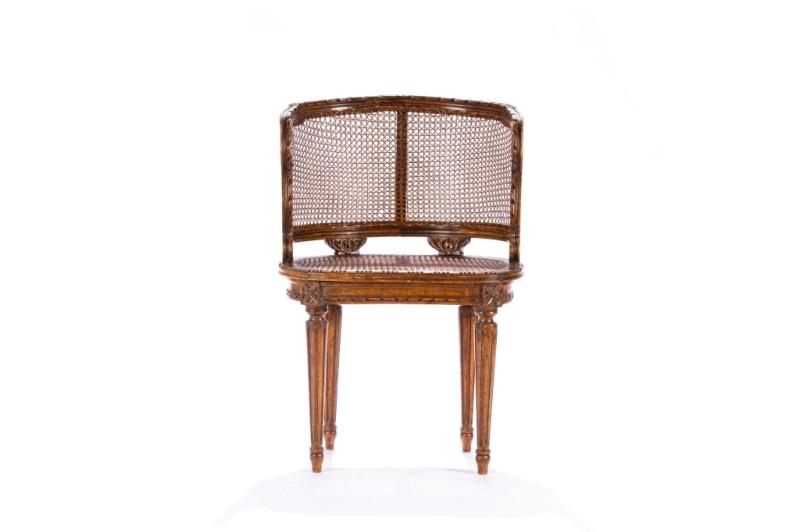 LOUIS XVI STYLE OCCASIONAL CHAIR: With caned seat and sides.