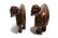 PAIR OF CHINESE GILT & LACQUERED WOOD LIONS - 7