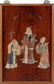 TWO CHINESE MIXED STONE INLAID WOOD PLAQUES - 2