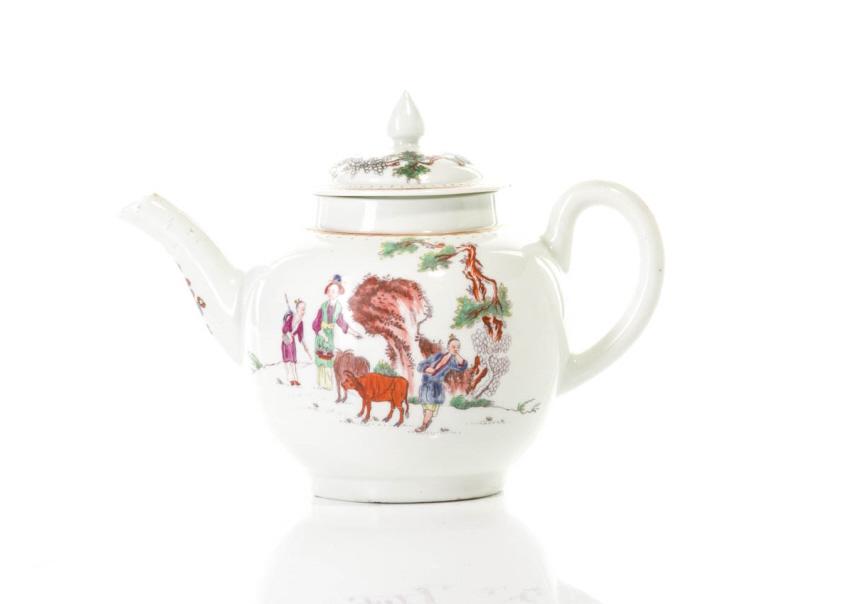 18th C DR WALL WORCESTER PORCELAIN TEAPOT (1 of 7)