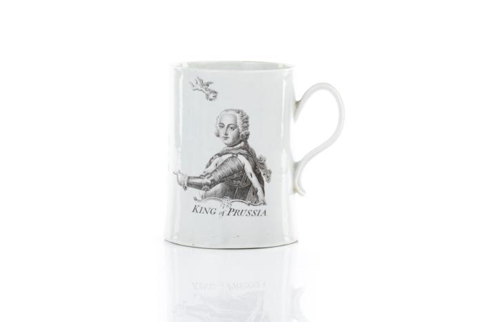 18TH C WORCESTER TRANSFER PRINT TANKARD (1 of 4)