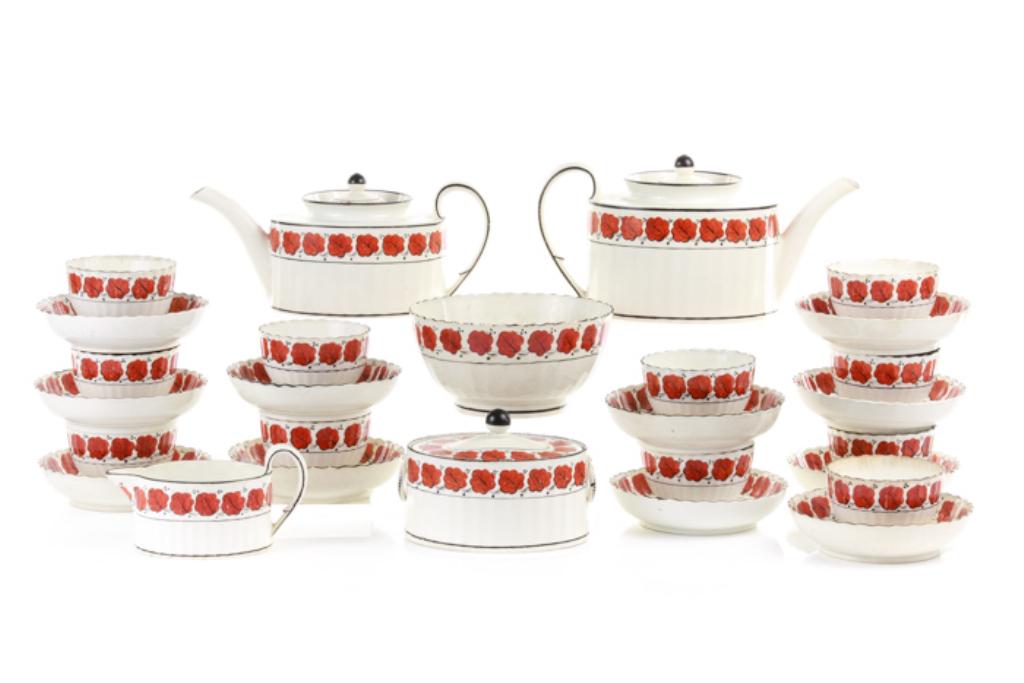 EARLY 19TH C DAVENPORT PEARLWARE TEA SERVICE (1 of 2)