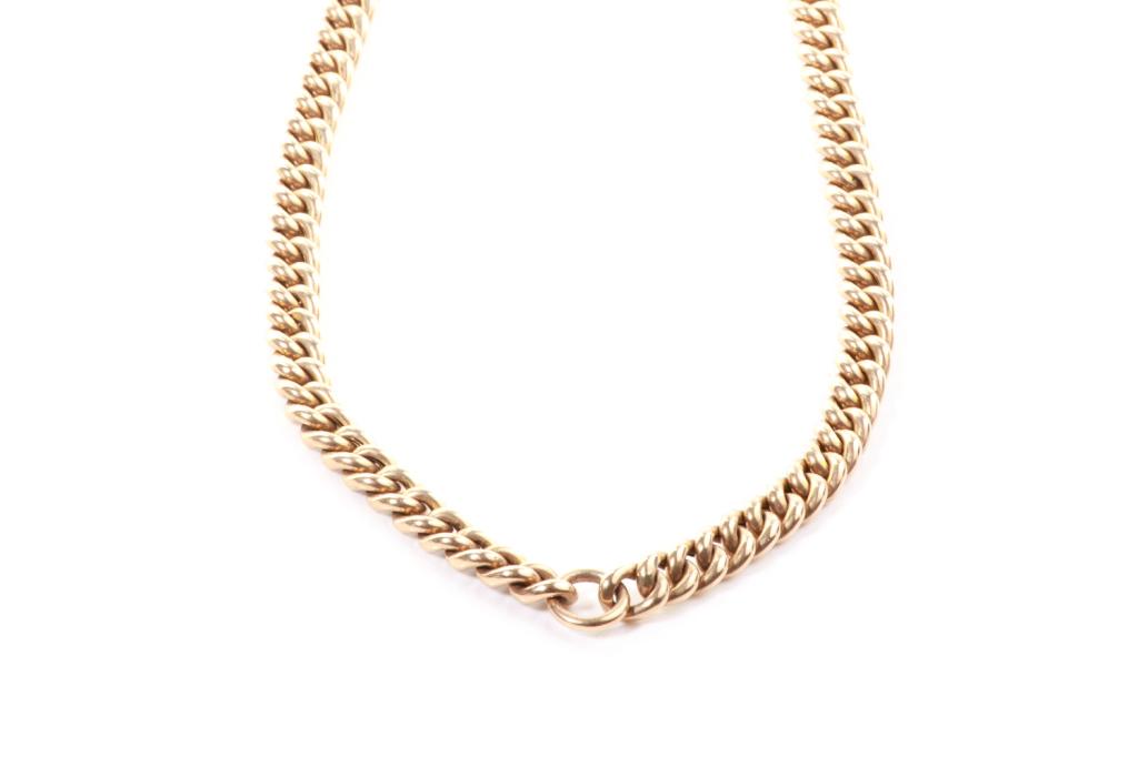 ANTIQUE ROSE GOLD WATCH FOB CHAIN, 24g (1 of 2)